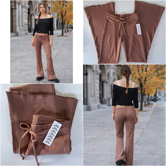NWT Urban Outfitters Low Rise Flare Wide Leg Lounge Yoga Active Pants M Fitted - Picture 3 of 13
